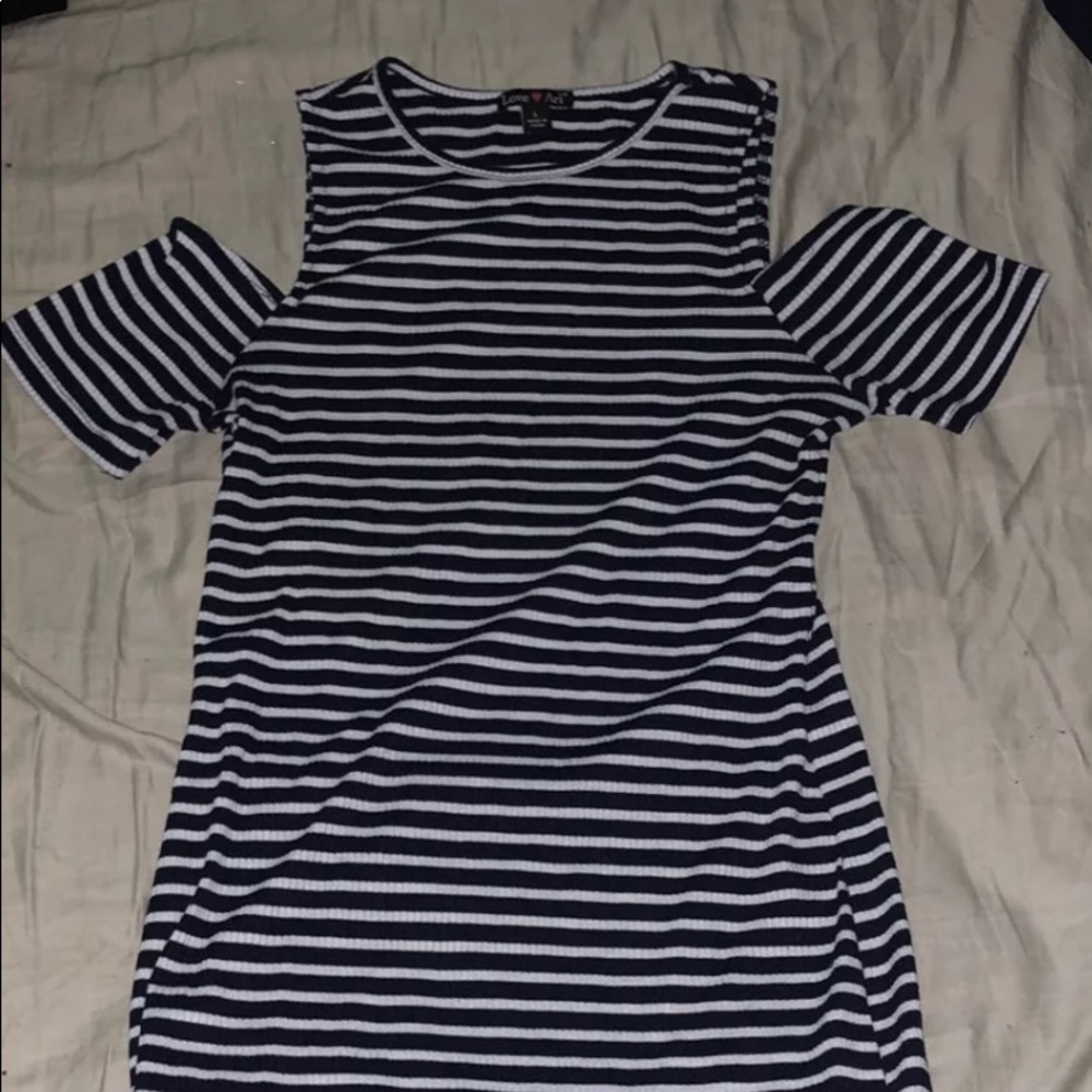 Striped Off-the-Shoulder Dress